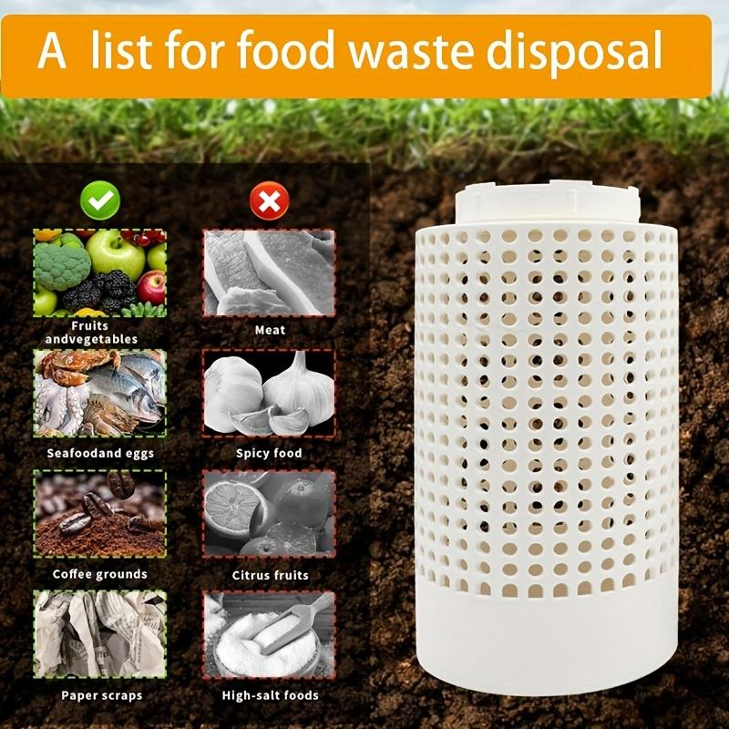 1 buc. Recipient de compost din plastic alb pentru râme, cu găuri și capac - Ideal pentru deșeuri organice, potrivit pentru grădini, curți, terase de legume