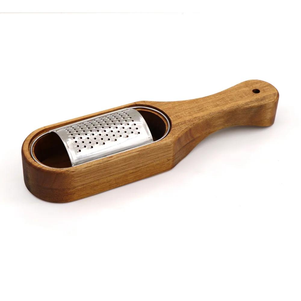 Stainless Steel Cheese Grater with Wood Handle, Vegetable Grater, Citrus Shredder Cheese or Lemon Fruit, Household Kitchen Tools