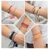 Embroiderable Polyester Cotton Letter Tassel Bracelet for Women – 1.5cm Woven Wristband