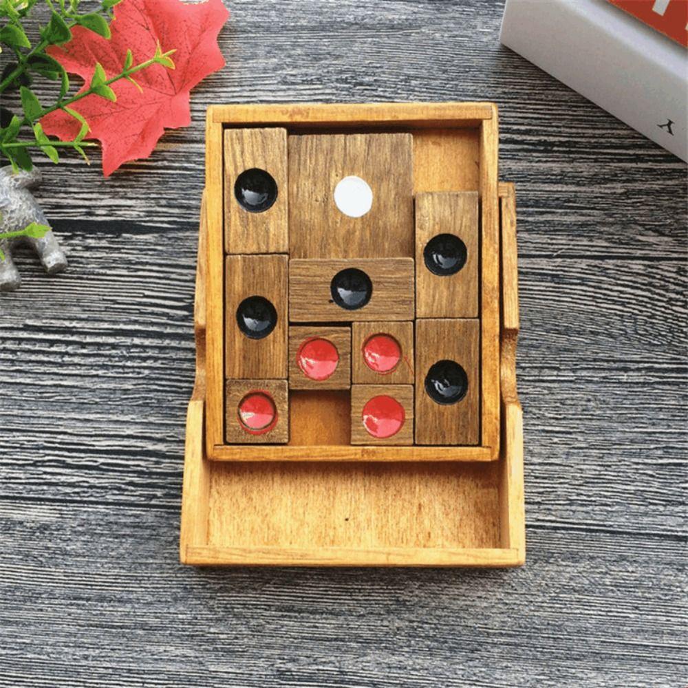 Sliding-Puzzle Wooden Slide Escape Puzzle Chinese Huarong Sliding-Puzzle Family Playing