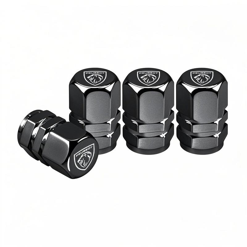 Car Tire Valve Cover Aluminum Alloy Car Wheel Tire Valve Caps For Peugeot 408 4008 308 3008 Rifter 5008 508 2008 208 301 RCZ 106 HJG2