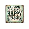 Rustic Metal Welcome Sign Aluminum Wall Art Vintage Decor for Home
