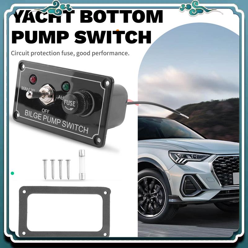 Premium DC 12V Fused Marine Bilge Pump Switch Panel With LED Indicator Light Manual/Off/Auto 3-Way Toggle Switch