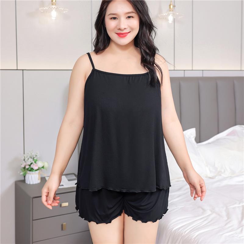 

Комплект модальных маек для женщин больших размеров - Очень большой, Удобный и Свободный XL for 45-68 kg чёрный