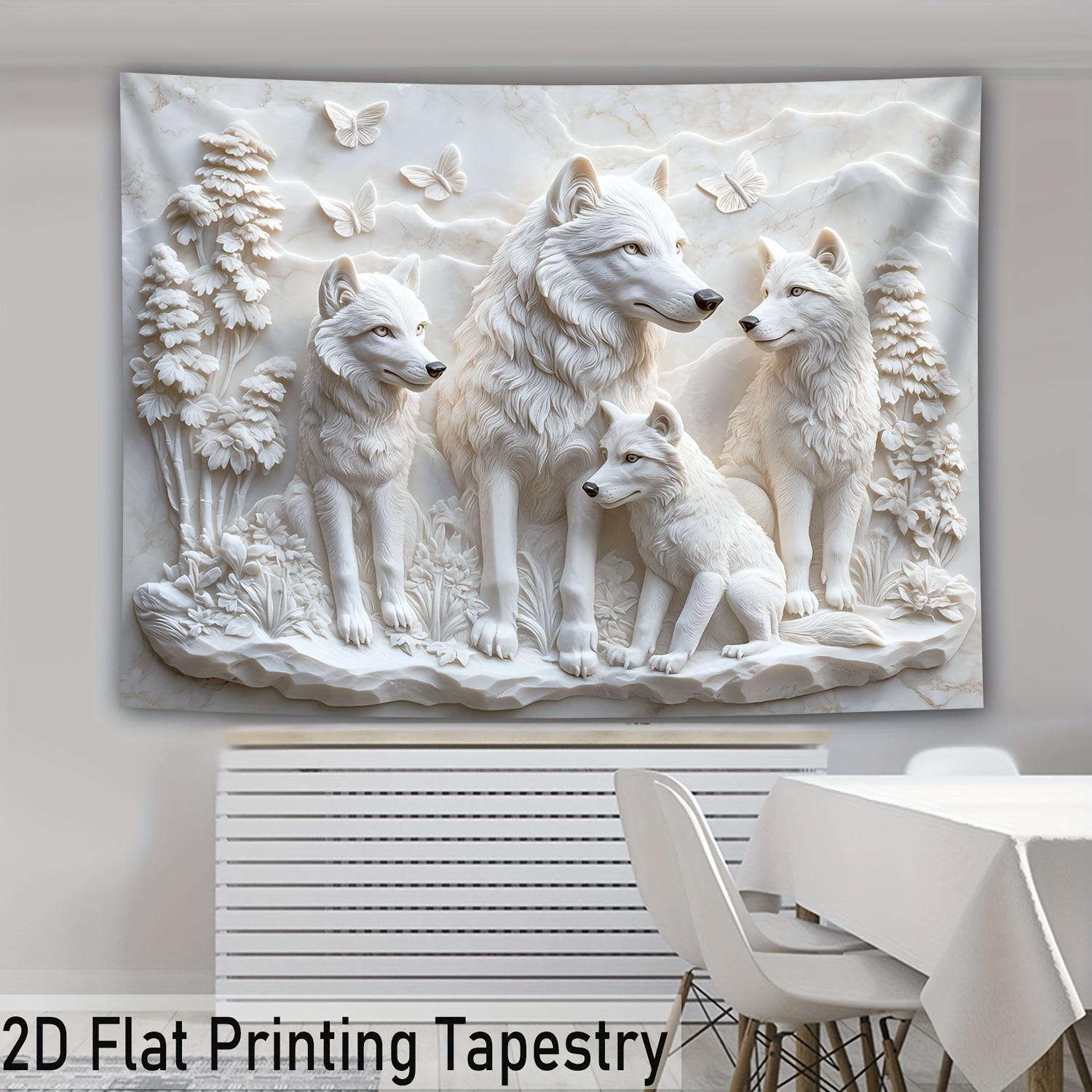 1pc  Tapestry   Wolf Pup  Wolves Wall  Dorm Party Decor  Wolf Print 74x94cm(29x37in)