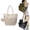 Womens Bag Large Capacity Shoulder Bag Canvas Handbags Cat Print Shopping Bag Student School Bag for Daily Travel Dating  Green