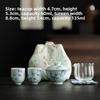 Underglaze Hand-painted Bamboo Cover Bowl Tea Set Fabric Tea Bag Kung Fu Tea Set Travel Portable Office