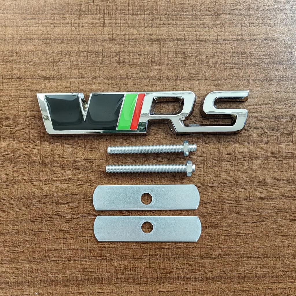 3D Metal RS Logo VRS Emblem Car Grill Badge For Skoda Kodiaq Rapid Fabia Octavia 1 2 3 A5 A7 MK1 MK3 MK4 VRS Sticker Accessories