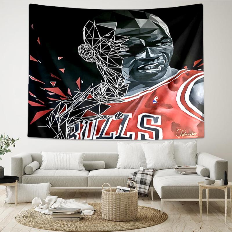 Michael Jordan Dunk Artwork Printed Tapestry, for Bedroom,Livingroom, Dormitory, Large Wall Decor, Fabric Decor Fan Birthday Gifts