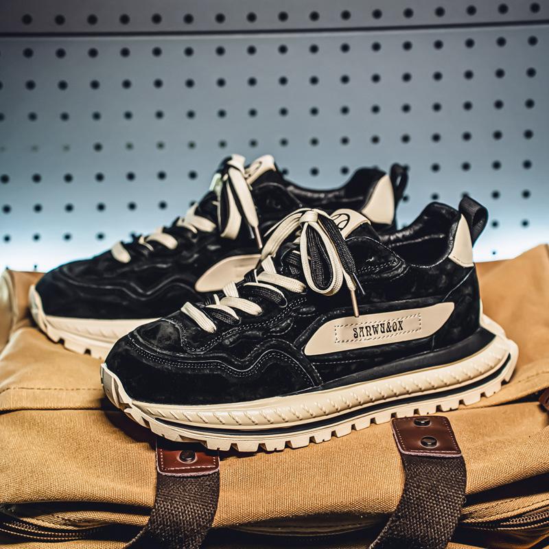 

2025 весна и осень новые мужские туфли всесезонные универсальные повседневные туфли мужские туфли Форрест Гамп прямая трансляция популярная обувь спортивная обувь мужская 44 чёрный