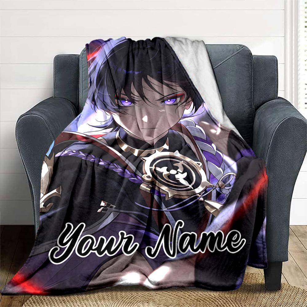 Customizable Genshin Impact9 Throw Blanket – Personalized Name, All-Season Cozy Snug Blanket, Machine Washable, Personalized Blanket