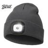 Unisex Outdoor Winter Accessory LED Hat with Light USB Rechargeable Headlamp Skull Cap Hiking Warm Cap Light Knitted for Men Women Gear Hands Free