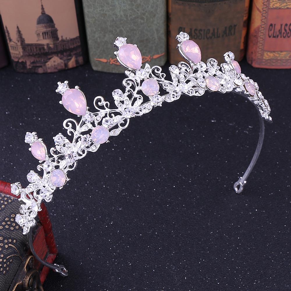 Simple Bridal Crown Alloy Dot Rhinestone Tiara Wedding Dress Accessories Bridal Jewelry