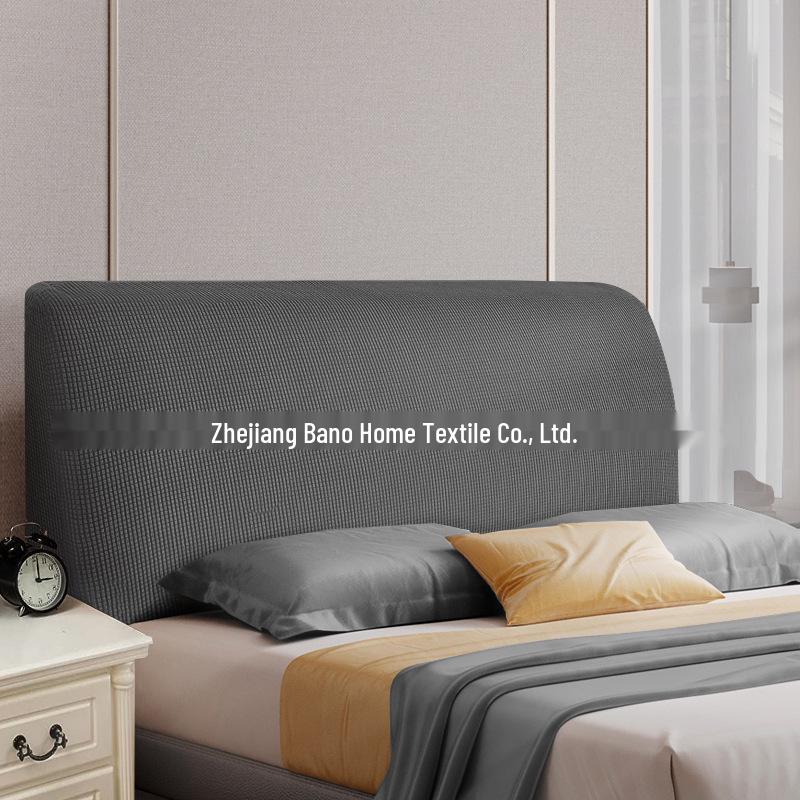 Nordic Style Elastic Bed Head Cover - Full, Removable, Washable, Solid Color, Soft, Dust-Proof Cover