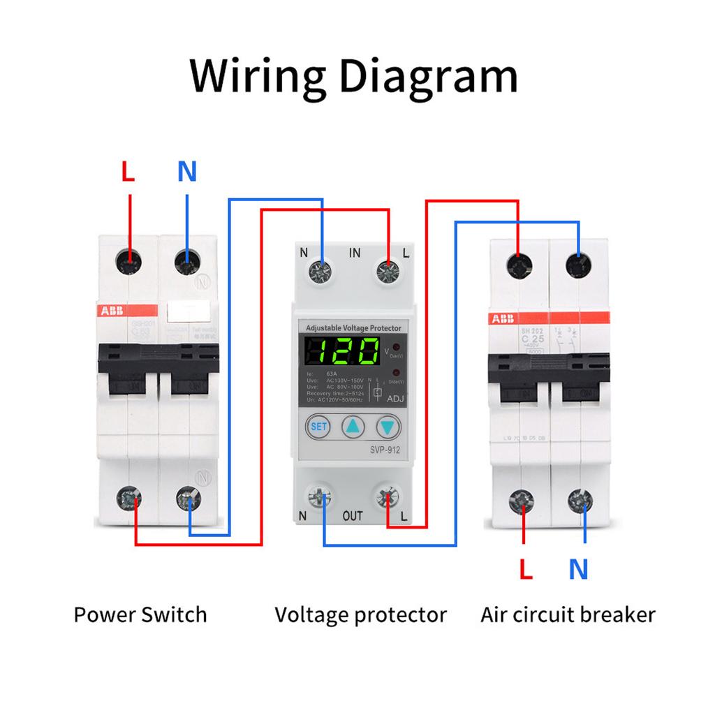 SVP912 40A/63A/80A 120V AC Einstellbarer Selbstwiederherstellungsschalter für Unterspannungsschutz mit automatischer Rücksetzung