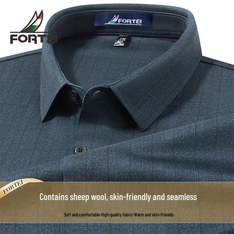 Men s Striped Merino Wool Blend Long Sleeve Shirt L