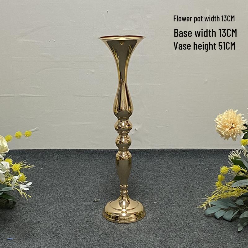 Golden European Iron Art Flower Stand for Wedding Decor and Sign-in Table