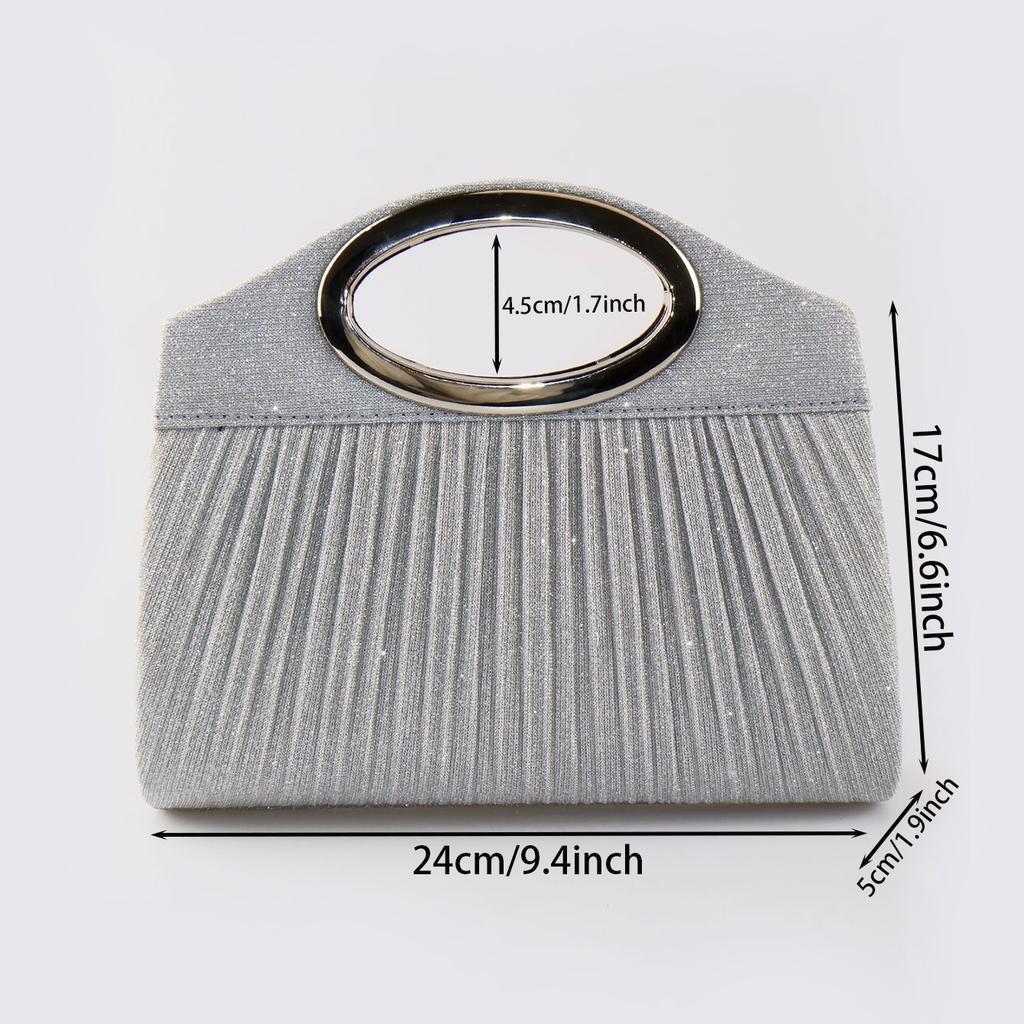 Ladylike Pleated Handbag Small Clutch Romantic Wedding Crossbody Evening Banquet Bag for Women