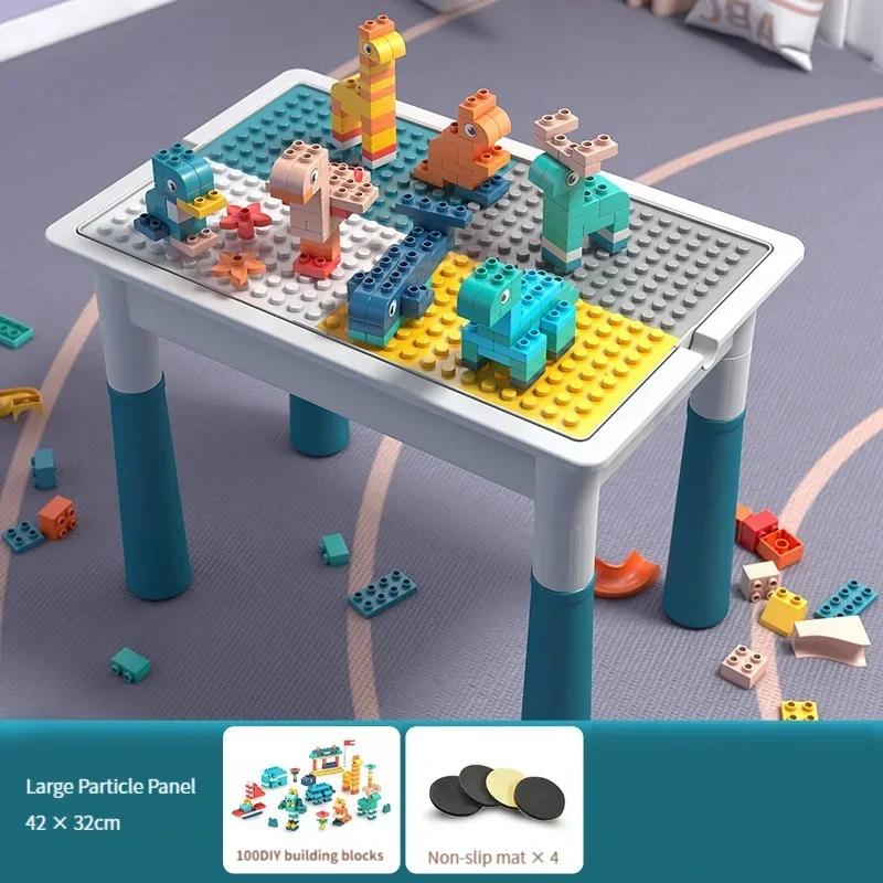 Multifunctional Children's Building Block Table And Chair Set Children's Activity Table Toddler Building Block Table Toy Gifts
