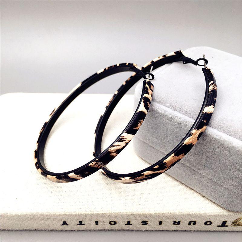 Matte Black Leather Big Hoop Earrings Exaggerated Ear Ring Female Circle Elegant South Korea Simple Personality Fashion