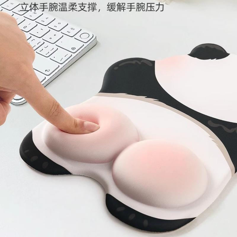 New Cute Anti-Slip Computer Office Advanced Induction Keyboard Hand Support Powder Farting Panda Mouse Pad Wrist Pad