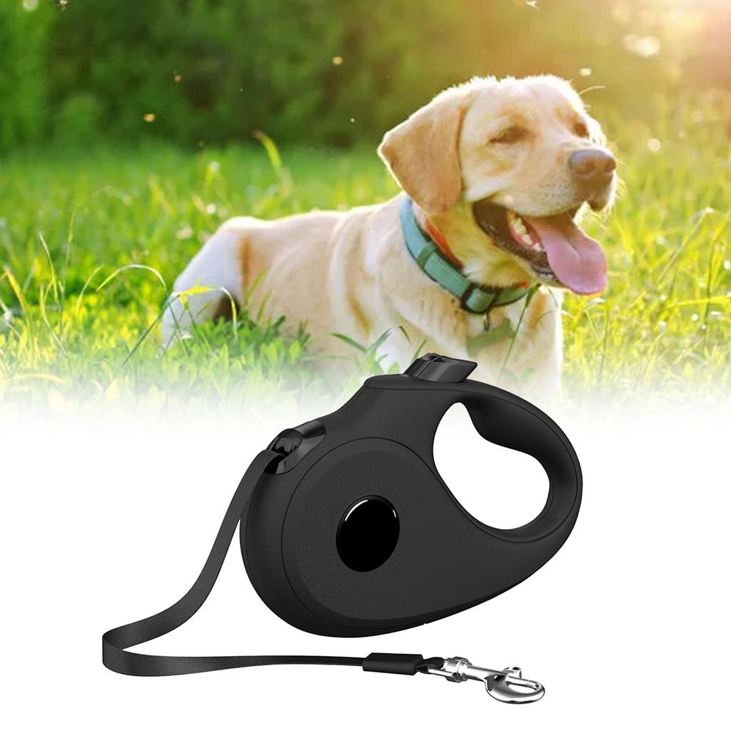 Retractable Dog Leash Tangle Free Pet Traction Extendable Telescopic Walking Leash Black M Fit