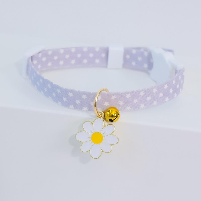 Ins fresh style Cat Collar Safety Breakaway Small Dog Tie Adjustable Necklace Strap for Puppy Kittens pet cats neck with bell