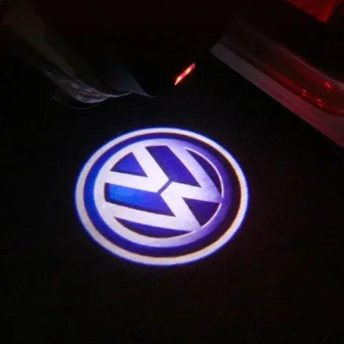 

2026 Hot For VOLKSWAGEN VW 2Pcs Car LED Decorative Door Light Welcome Projector Lamp For VW Passat B6 B7 Sharan CC Golf 5 6 7 Je 2PCS need wires