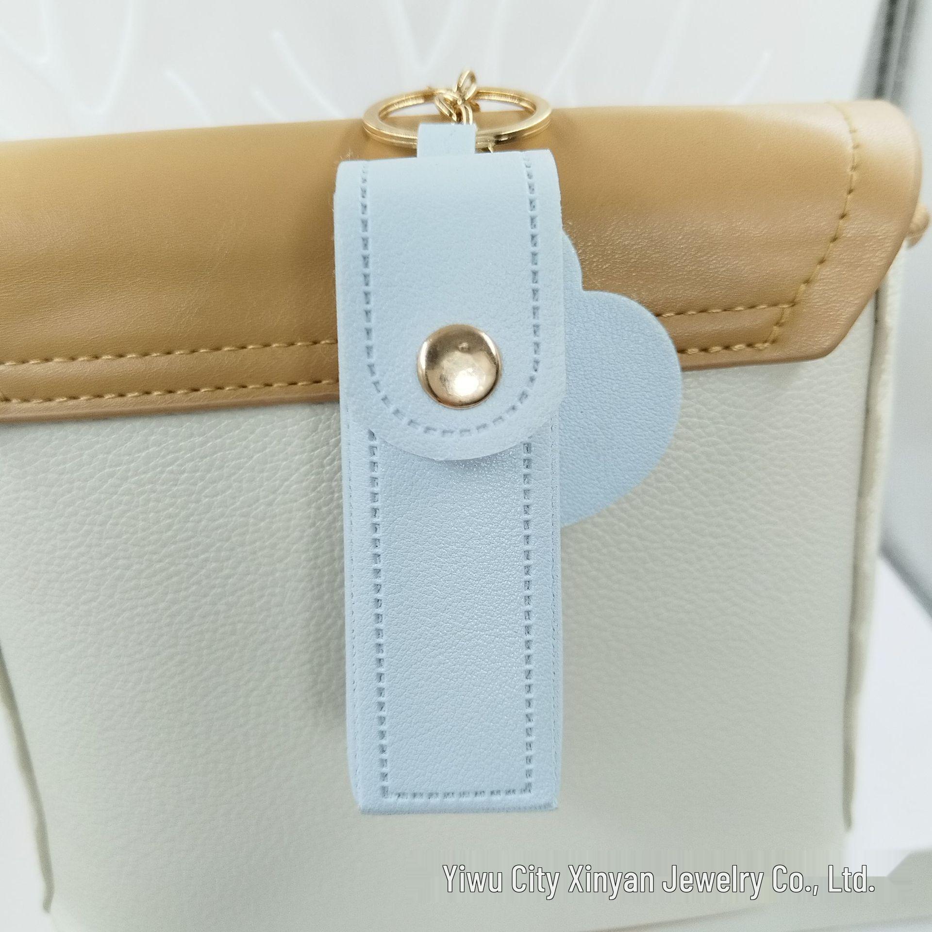 

Heart-Shaped Red Leather Mini Bag with Makeup Mirror & Lipstick Charm for Girls світло-синій колір