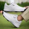 Mens Womens Golf Shoes Leather Sneakers Flat Walking Outdoor Professional Golf Shoes Big Size Black White