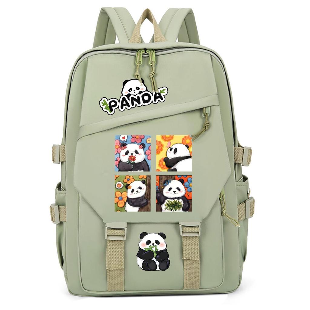 Panda Huahua Cartoon Printed Student Campus Backpack Casual Large Capacity School Bag