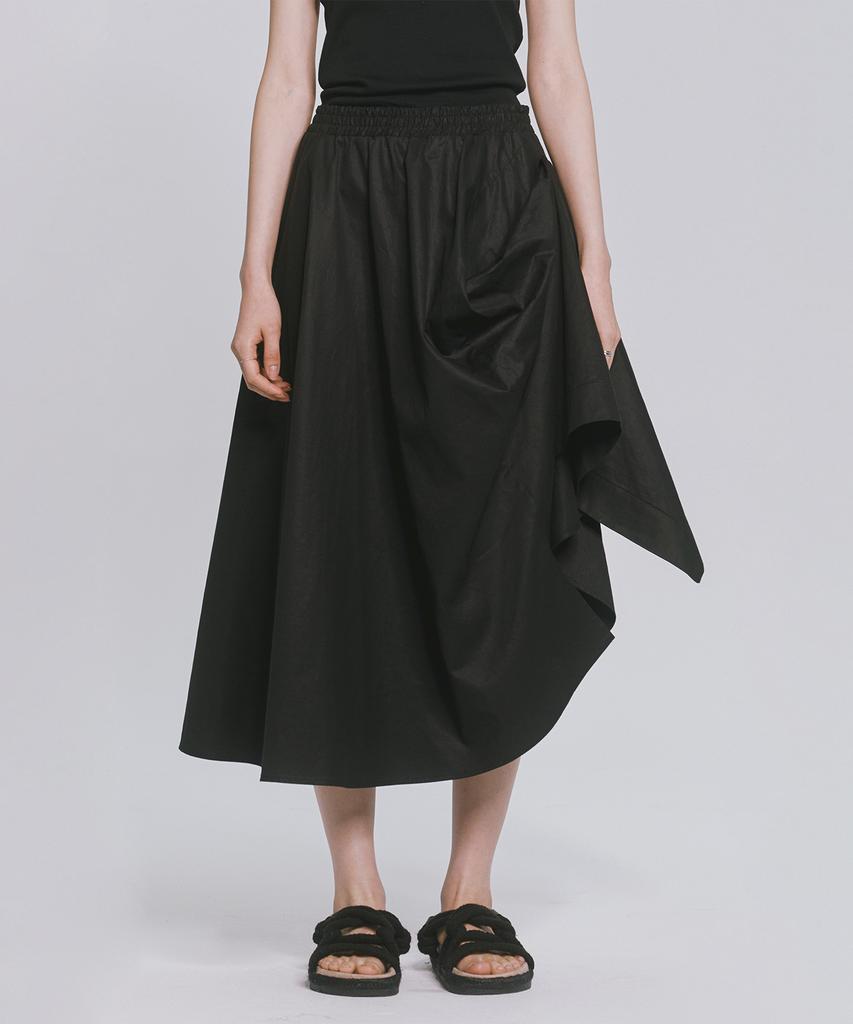 Monophobia Puff Flared Skirt Black