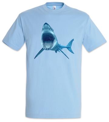 White Shark I Herren T-Shirt Weißer Tigerhai Kiefer Surfer Taucher Weißer Taucher