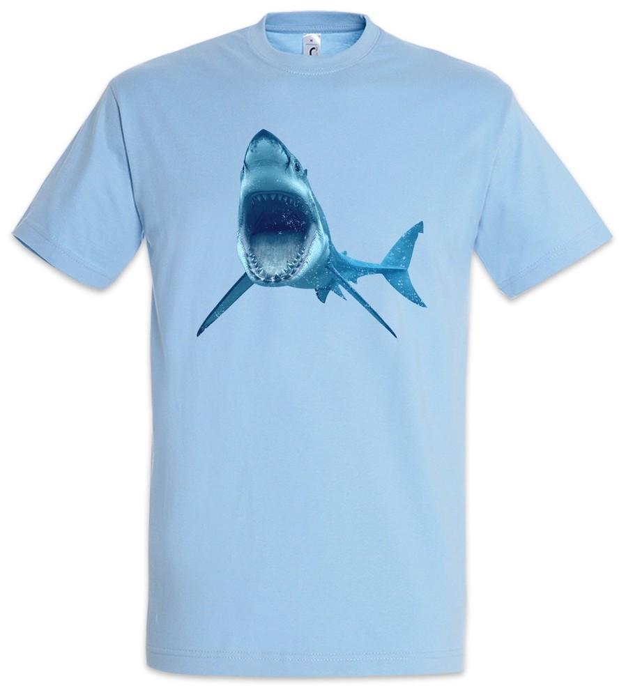 

White Shark I Mens T-Shirt White Tiger Shark Jaws Surfer Diver White Diver M