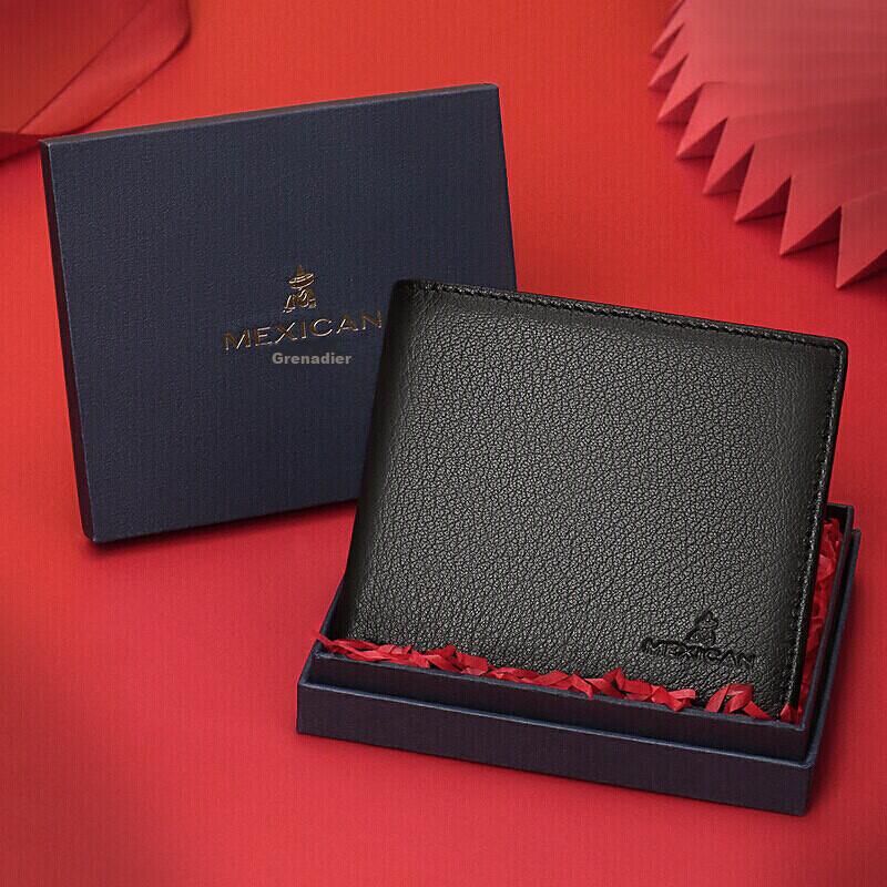 MEXICAN Men's Wallet, Multiple Card Slots, with Gift Box, Blue