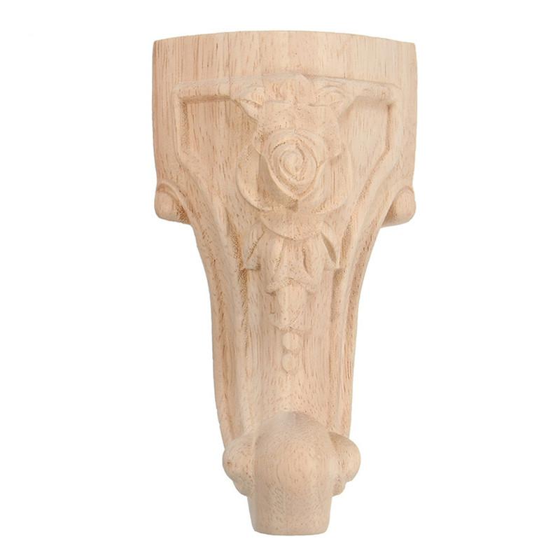 4pcs European Style Solid Wood Carved Furniture Foot Legs TV Cabinet Seat Feets Vintage Home Decor Decoration Accessories