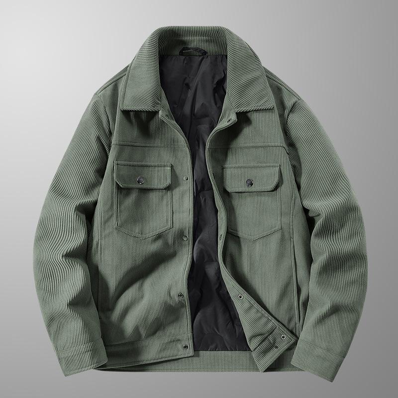 Осенне-зимняя мужская вельветовая куртка-пуховик — фото 2