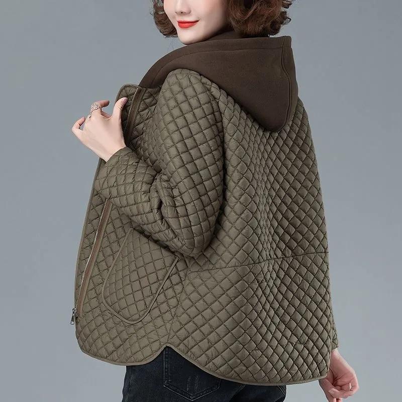 Jachetă de iarnă Parka de damă Jachetă cu mâneci lungi Jachetă groasă pentru femeie cu glugă Parka căptușită din bumbac caldă Îmbrăcăminte largi