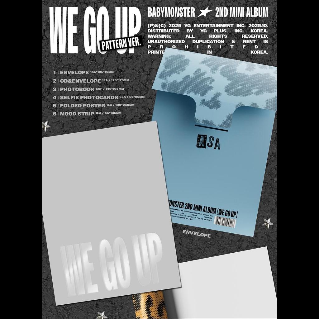 [Pre-order] BABYMONSTER [WE GO UP] PATTERN Ver. / 2nd MINI ALBUM + Free Gift