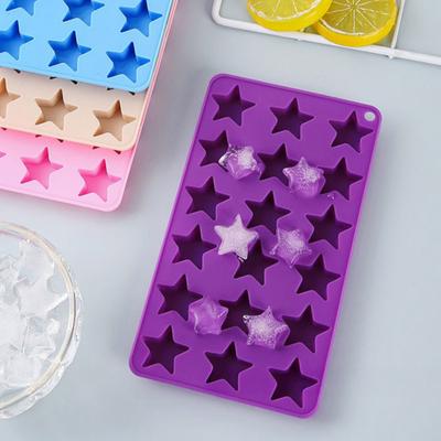 Forma de Gelo em Forma de Estrela Molde de Gelo de Silicone de Grau Alimentício para Chocolate Doce Liberação Fácil Ferramenta de Cozimento Resistente ao Calor para Festa em Casa