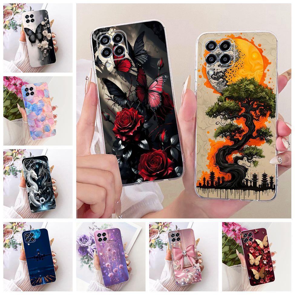 Transparent For Samsung M33 5G Case Cover Cute Cat Fashion Butterfly Funny Painted Casing For Samsung Galaxy M33 5G M336B M336K