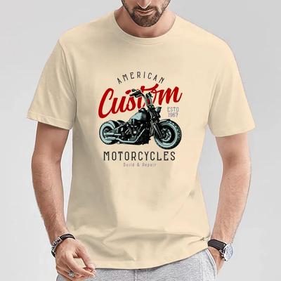Tricou Nou de Vară 2024 pentru Băiat Motocicletă Retro Bărbați Mânecă Scurtă Rider Adult Top Casual Mărime S-5XL