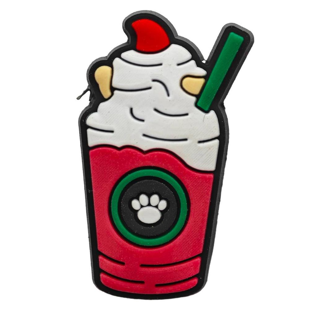 Milk Tea-Themed Cute Cartoon PVC Patch for DIY Shoes and Clothing Decor