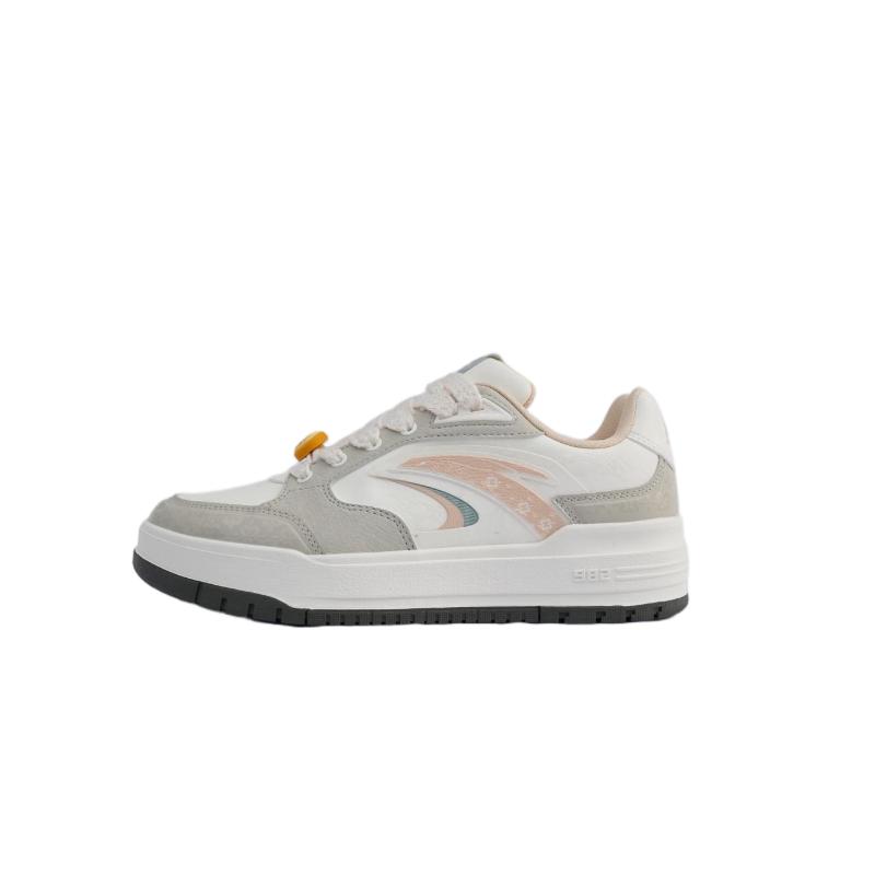 Anta 982 Comfortable Versatile Shock Absorbing Wear Resistant Low Top Sneakers Women Sneakers White Yellow 122548066R-1 36