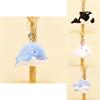 Adorable Marine Animal Plush Keychain 12cm Cute Shark Whale Dolphin Stuffed