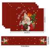 4PC Santa Claus TablePad+1PC Christmas Table Runner Linen Placemat Square Restaurant Decor for Home Navidad New Year 2026 Decor