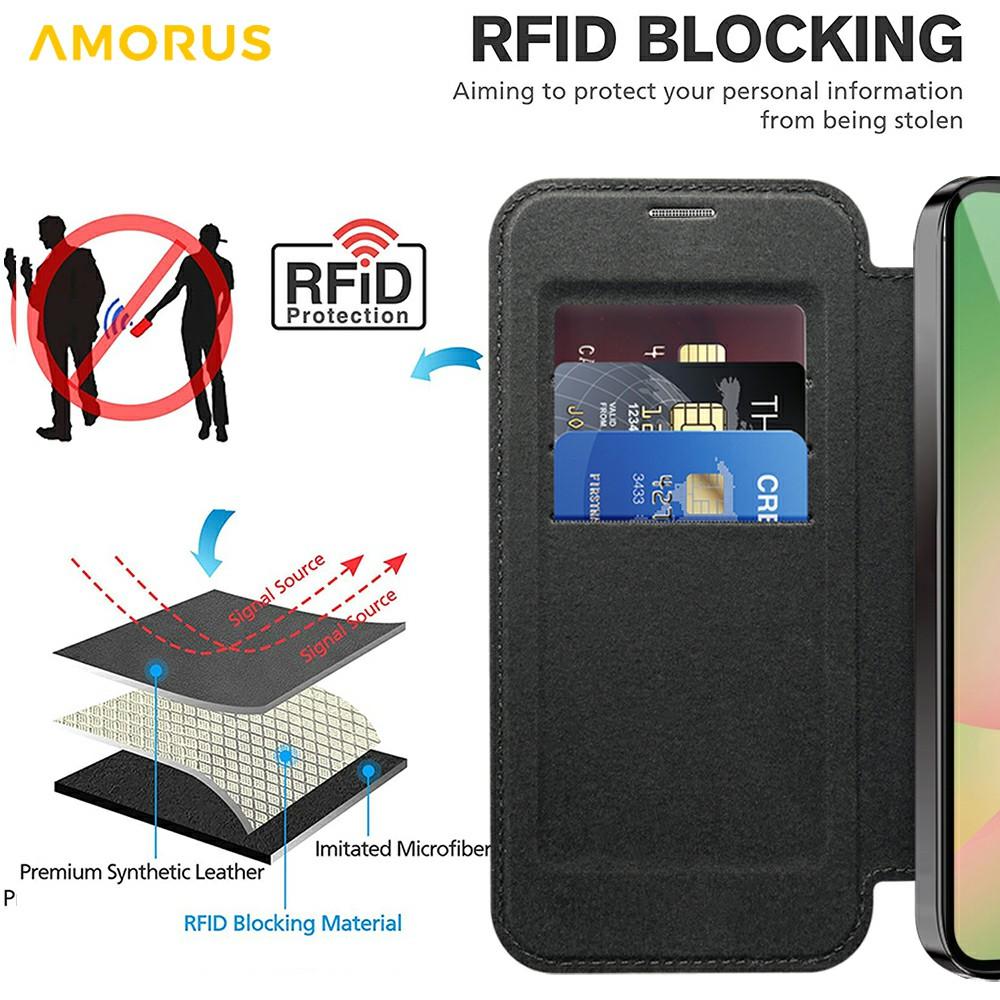 For Samsung Galaxy A56 5G Case Compatible with MagSafe RFID Blocking Card Holder Leather Phone Cover