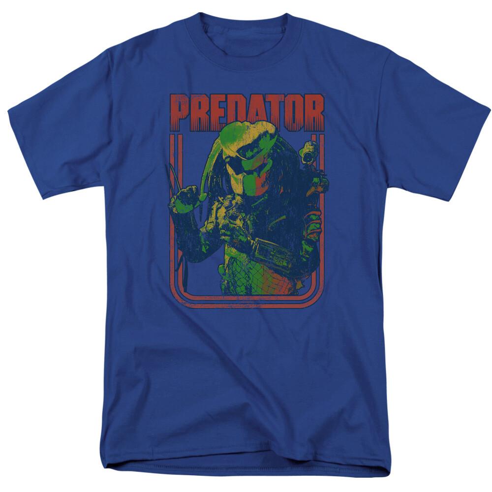 Predator Retro Predator T Shirt Licensed Sci-Fi Alien Movie Retro Tee Royal Blue S