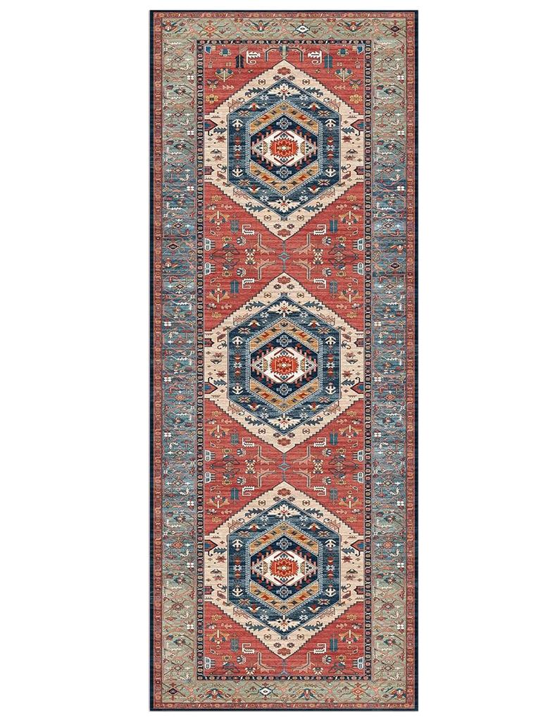 Bohemian Style Runner Rug Retro Light Luxury Kitchen Carpets Fashionable Creative  Machine Washable Non-slip Corridor Mats Tapis