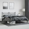 VidaXL Metal Bed Frame with Headboard-Footboard Black 180x200 Cm 353559